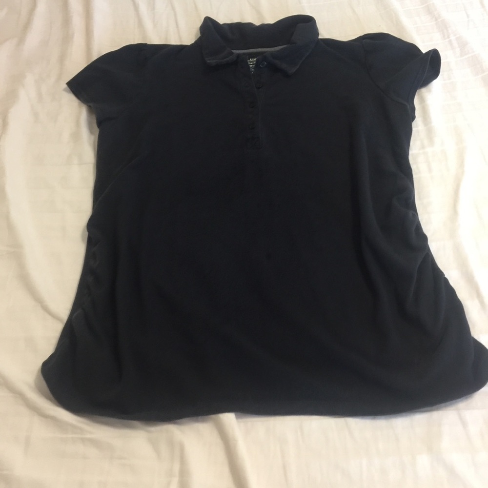 New Additions Maternity Light Black Polo top